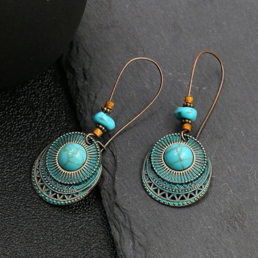 Boho Breeze Turquoise Dangle Earrings